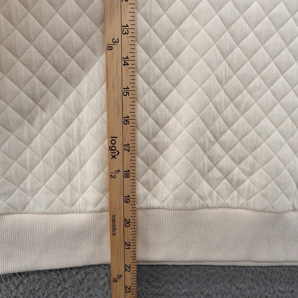 Walter Hagen Clubhouse Quilted Pullover Crew Cream Puff Sleeve UPF 50+ NEW - Picture 9 of 13
